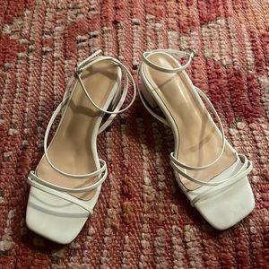 White Block Heel Sandal